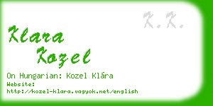 klara kozel business card